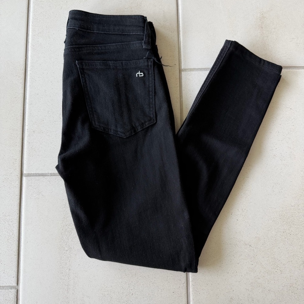 Rag & Bone Black Cate Mid Rise Skinny Jeans - size 24
